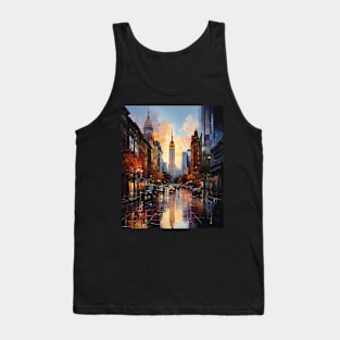 New York Skyline Colored Painting Art US I Love New York NYC Tank Top